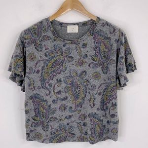 T. LA <Anthro> oversize Floral Print Shirt